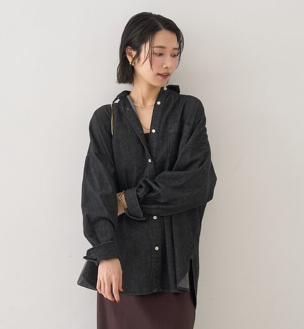 Rouge vif「【2026SS新作】【ロングセラー】NEWオーバーサイズデニムシャツ」|シャツ・ブラウス|