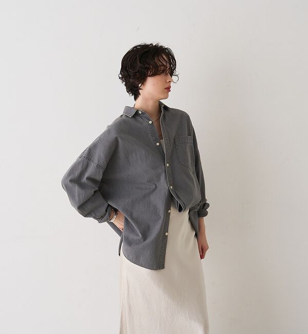 Rouge vif「【2026SS新作】【ロングセラー】NEWオーバーサイズデニムシャツ」|シャツ・ブラウス|