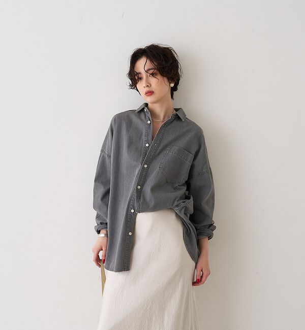 Rouge vif「【2026SS新作】【ロングセラー】NEWオーバーサイズデニムシャツ」|シャツ・ブラウス|