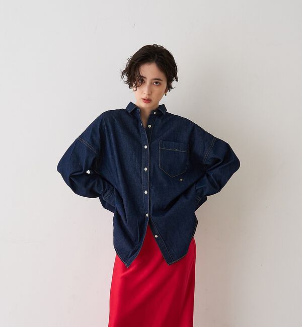 Rouge vif「【2026SS新作】【ロングセラー】NEWオーバーサイズデニムシャツ」|シャツ・ブラウス|
