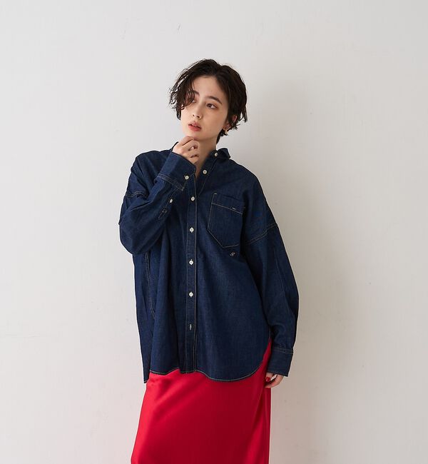 Rouge vif「【2026SS新作】【ロングセラー】NEWオーバーサイズデニムシャツ」|シャツ・ブラウス|