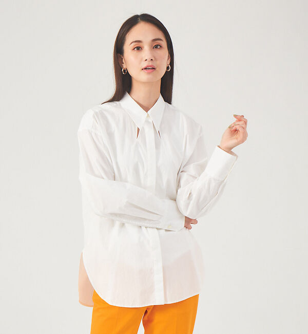 qualite「スリットデザインシャツ」|シャツ・ブラウス|オフホワイト