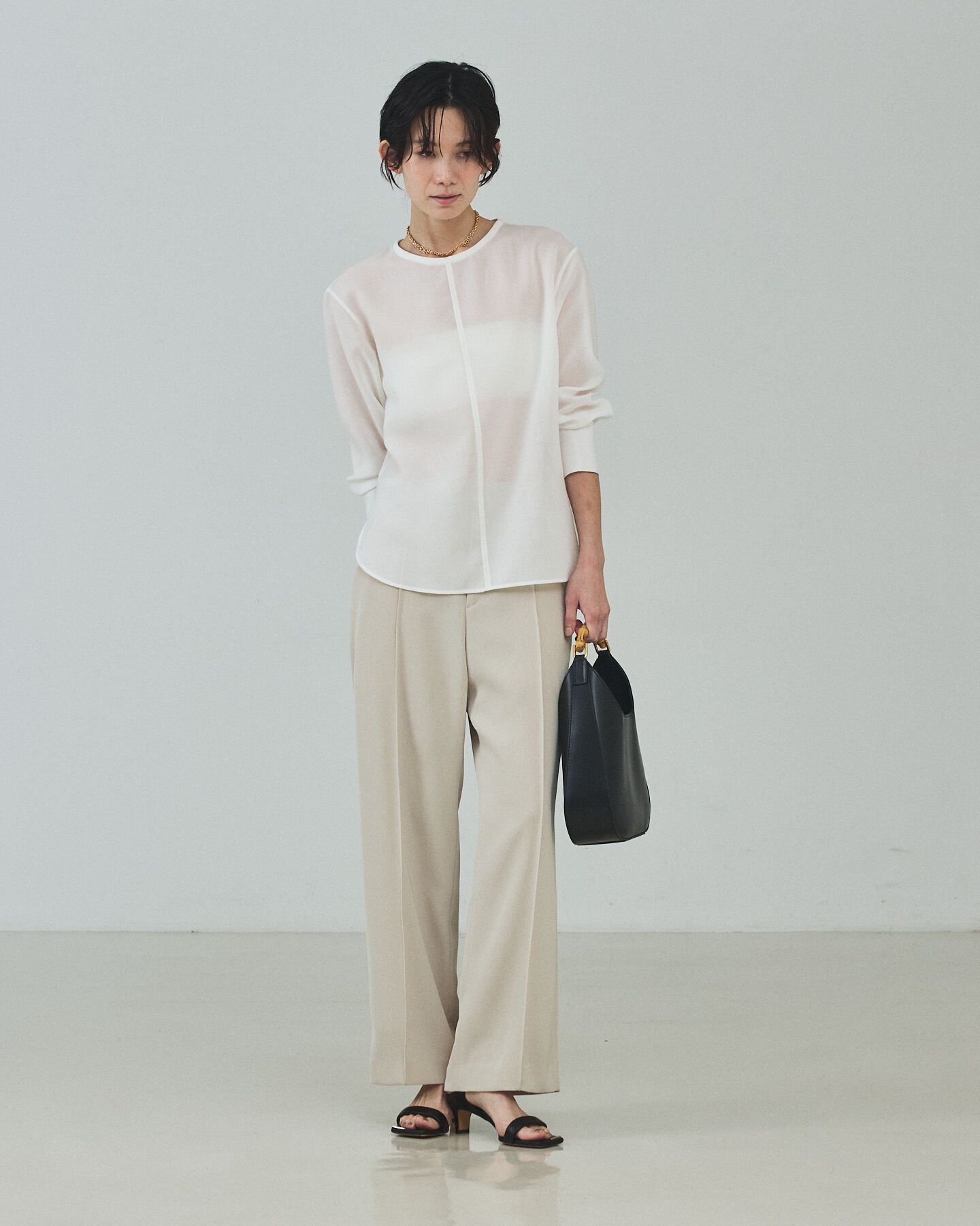 qualite「シアーTブラウス」|シャツ・ブラウス|