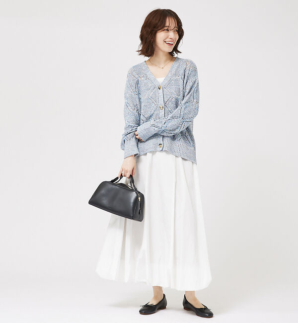 abahouse mavie「透かし編みカーデ」|カーディガン|