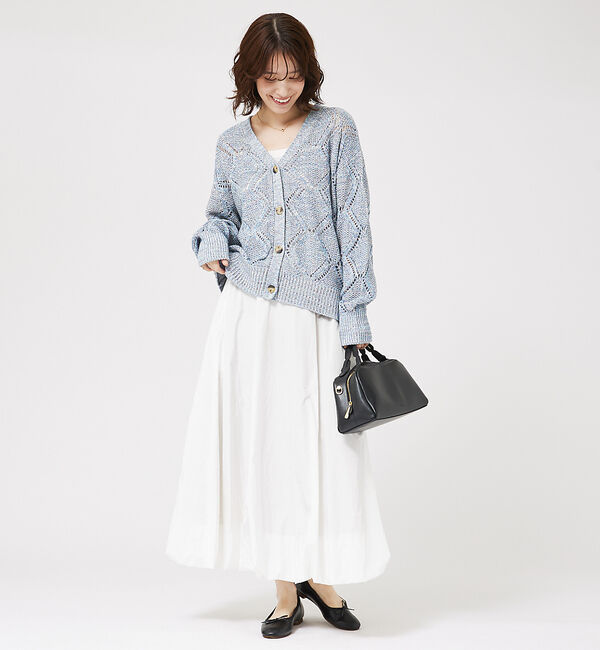 abahouse mavie「透かし編みカーデ」|カーディガン|