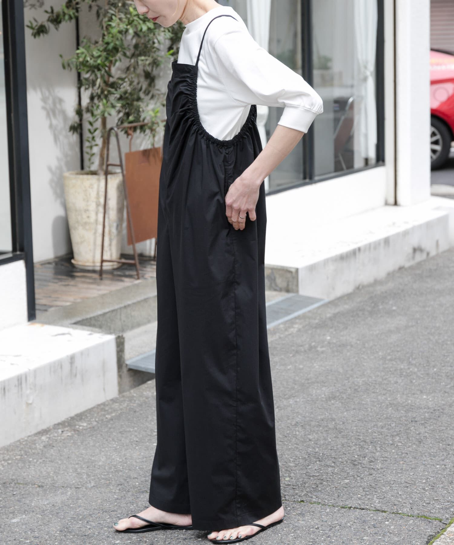 URBAN RESEARCH DOORS「FORK&SPOON　サイドギャザーサロペット」|スカート|