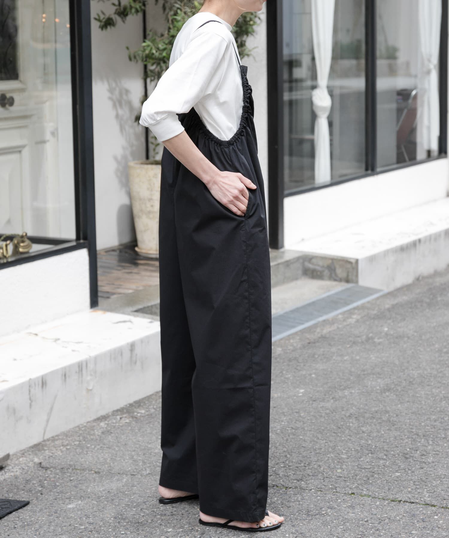 URBAN RESEARCH DOORS「FORK&SPOON　サイドギャザーサロペット」|スカート|