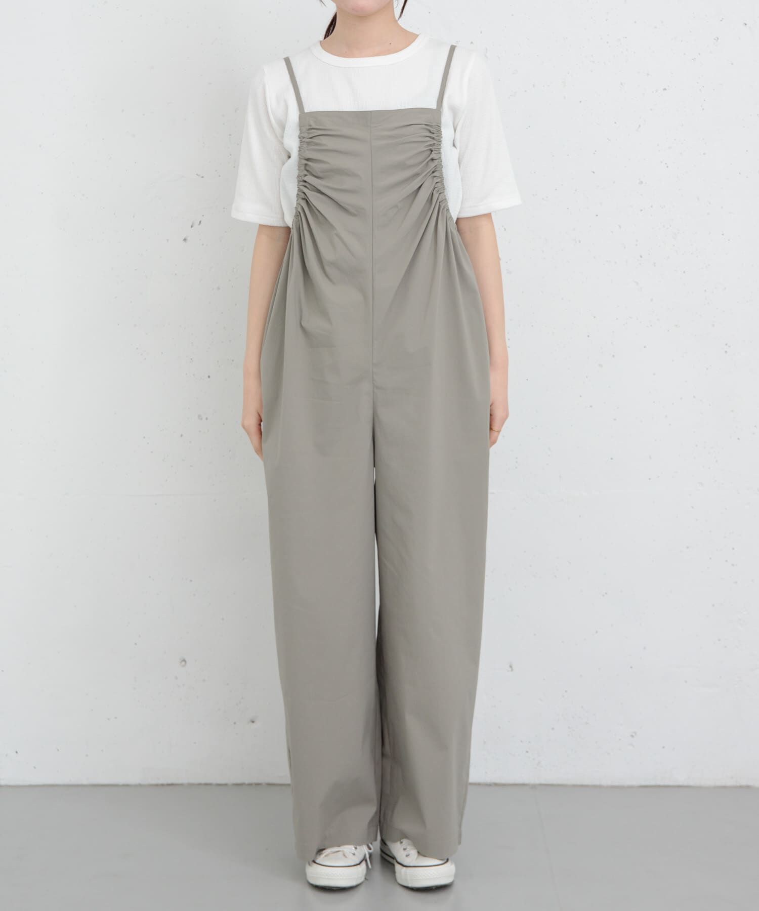 URBAN RESEARCH DOORS「FORK&SPOON　サイドギャザーサロペット」|スカート|