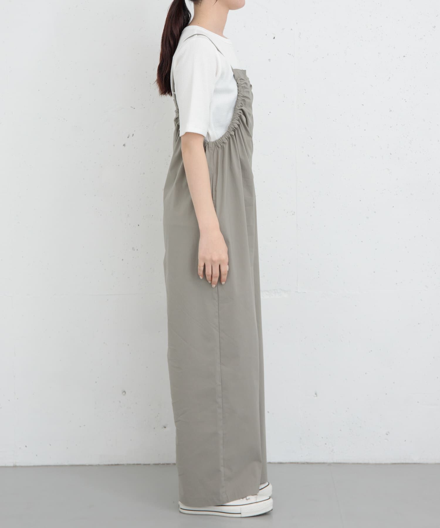 URBAN RESEARCH DOORS「FORK&SPOON　サイドギャザーサロペット」|スカート|