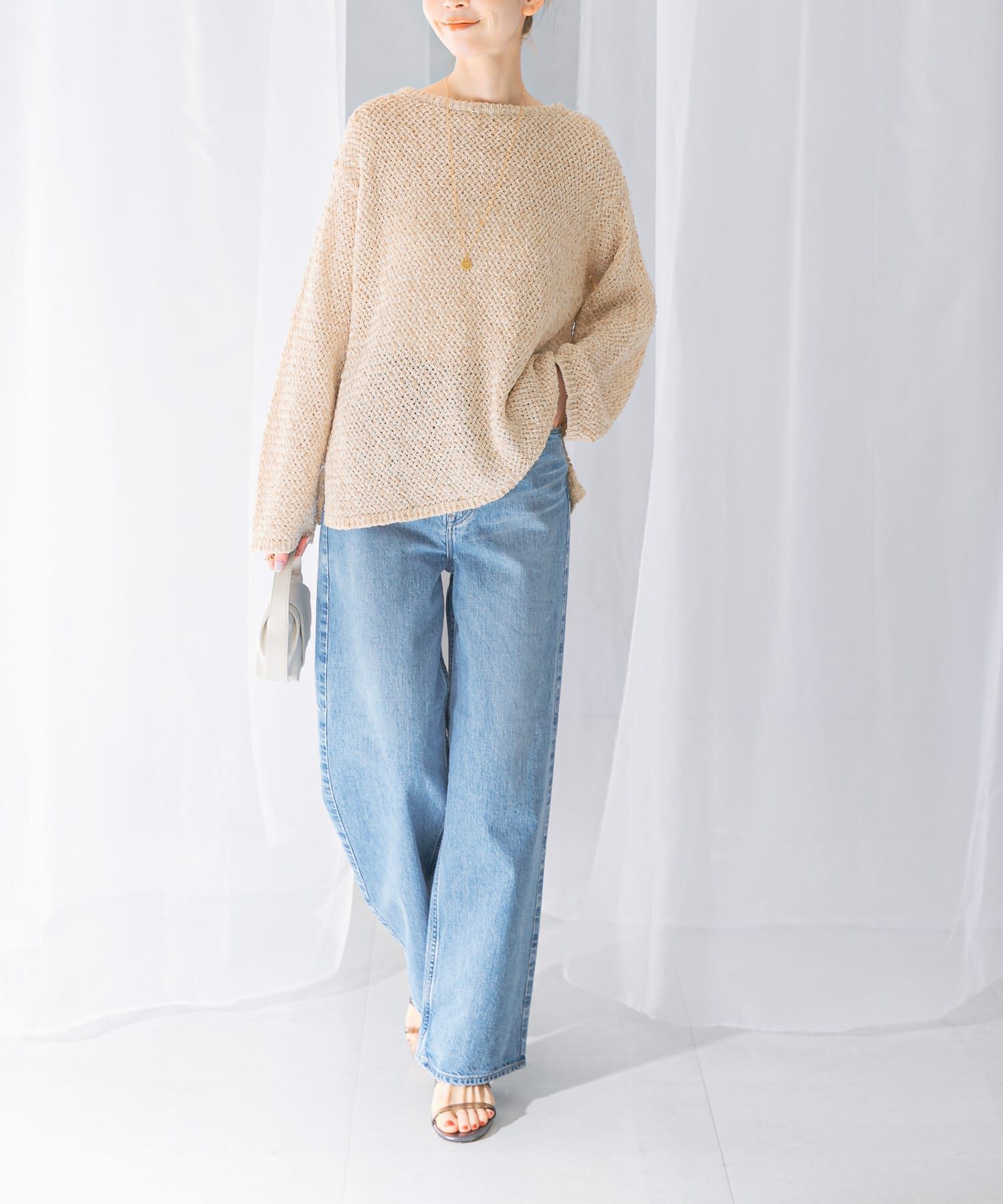 URBAN RESEARCH ROSSO「透かし編みラメニット」|ニット・セーター|