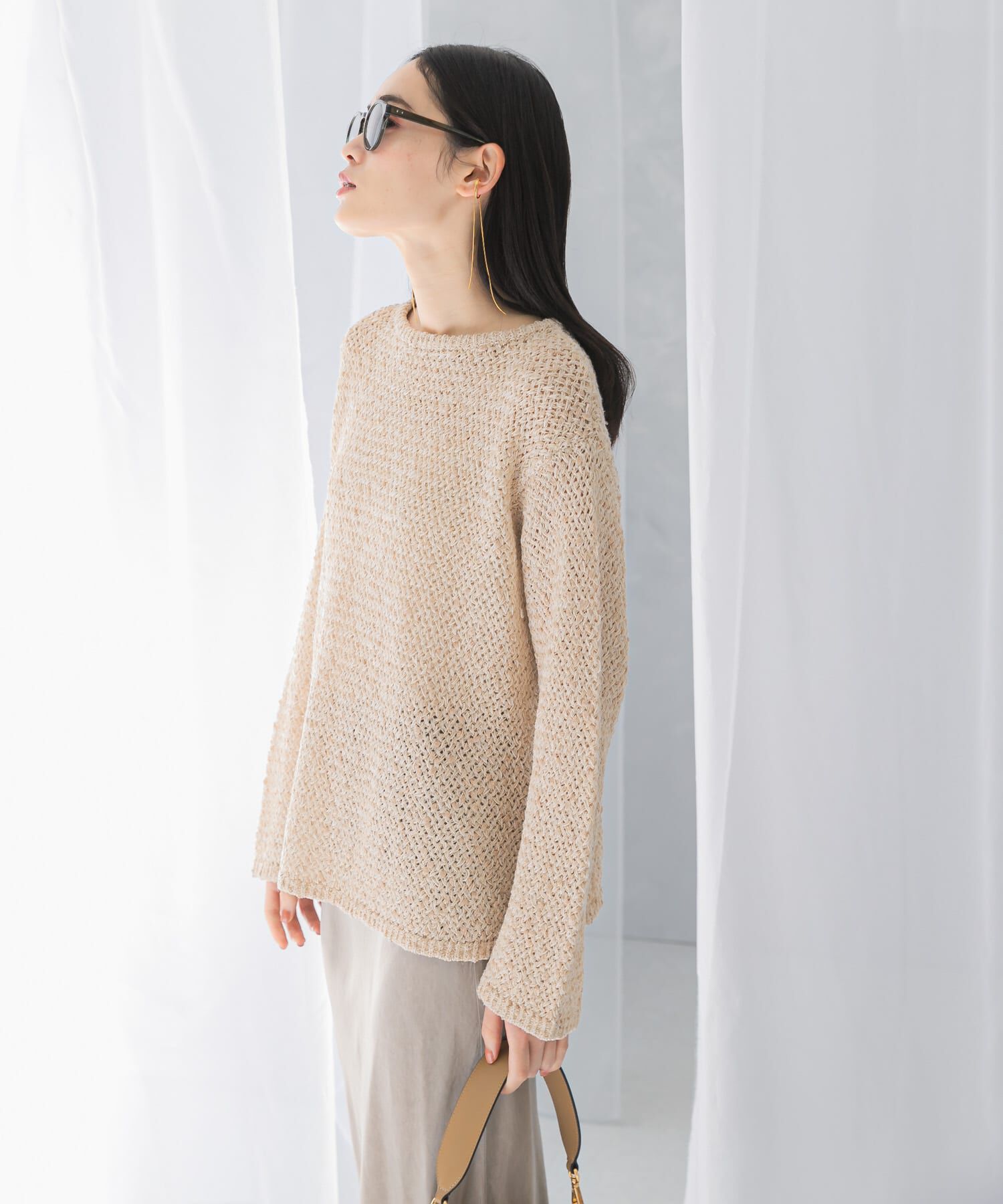 URBAN RESEARCH ROSSO「透かし編みラメニット」|ニット・セーター|