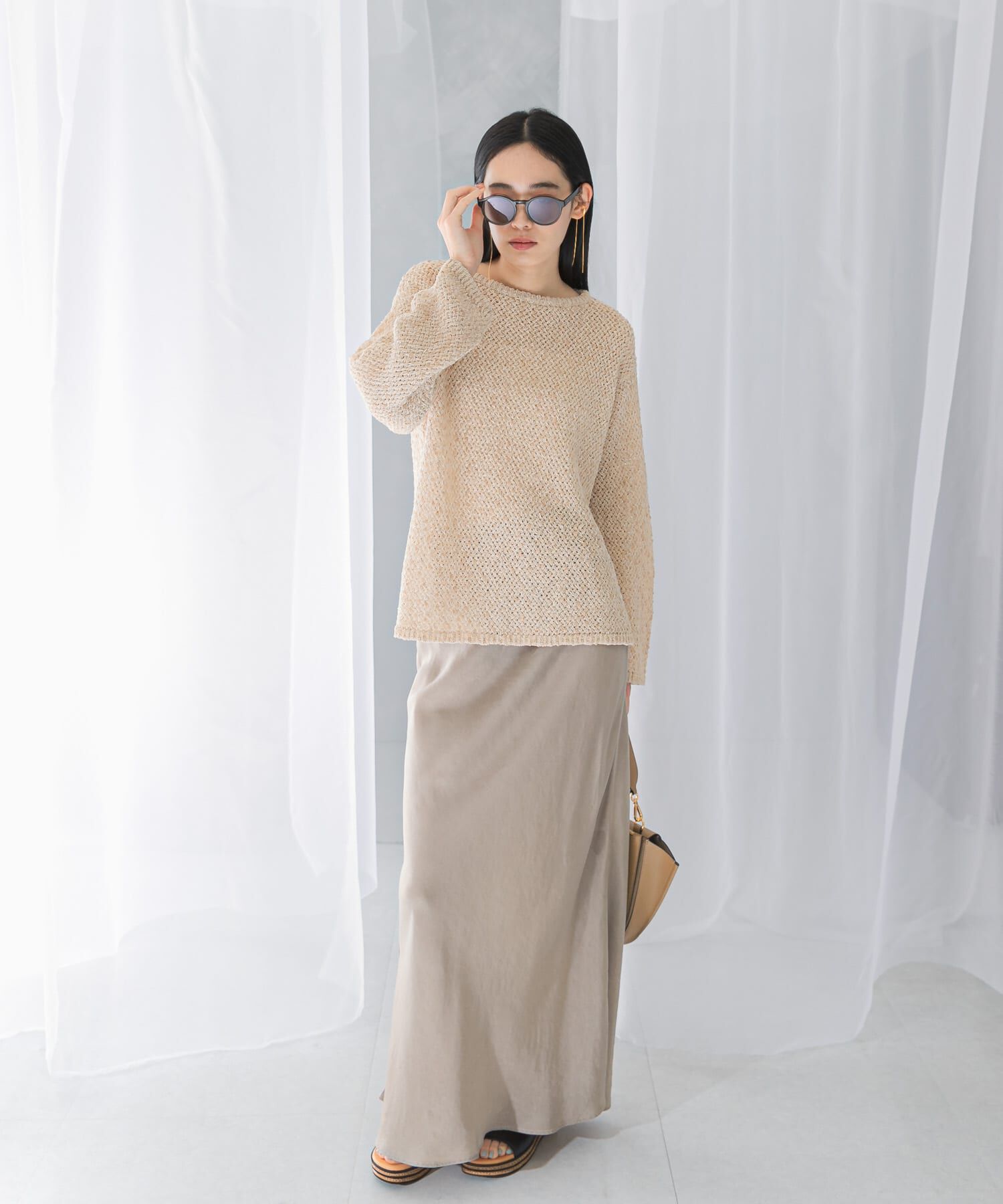 URBAN RESEARCH ROSSO「透かし編みラメニット」|ニット・セーター|