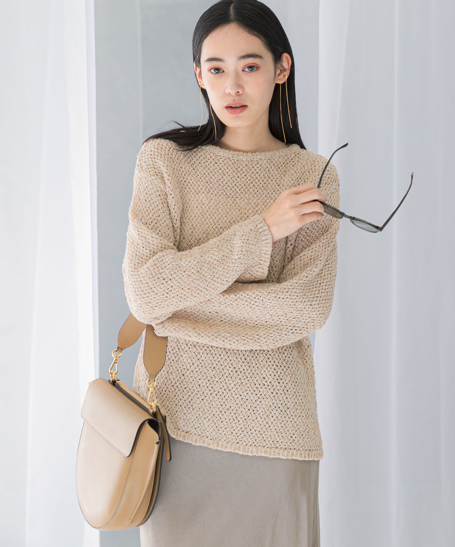 URBAN RESEARCH ROSSO「透かし編みラメニット」|ニット・セーター|