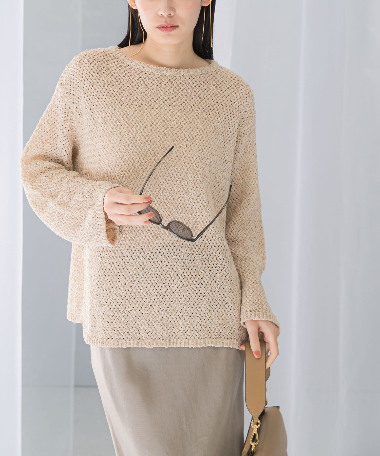 URBAN RESEARCH ROSSO「透かし編みラメニット」|ニット・セーター|