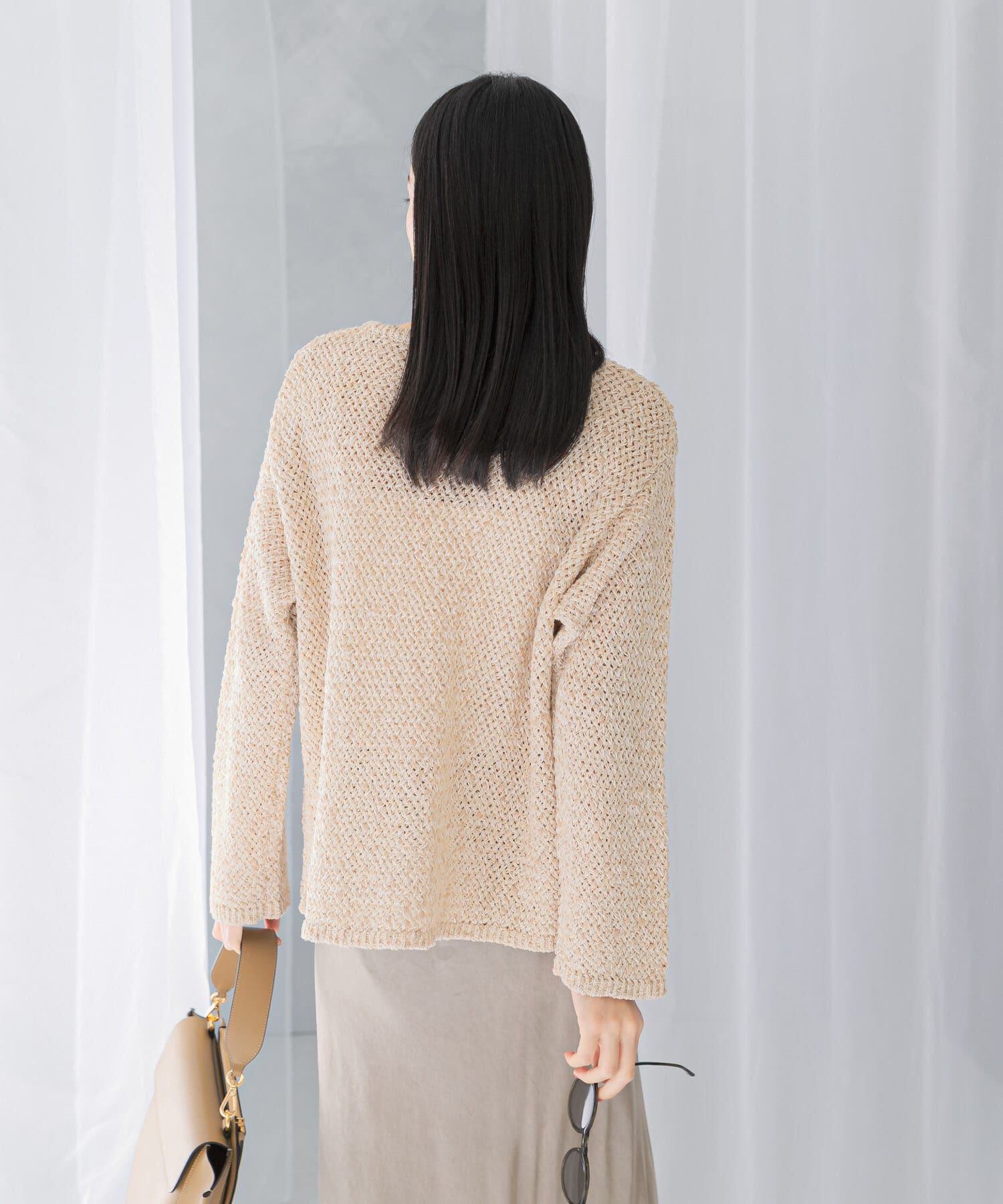 URBAN RESEARCH ROSSO「透かし編みラメニット」|ニット・セーター|