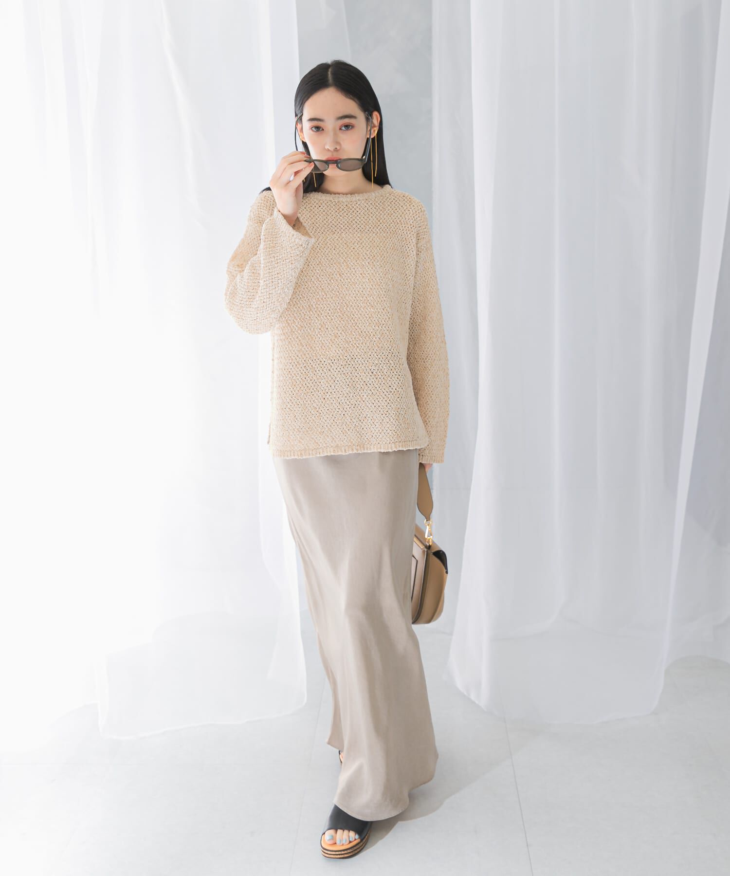 URBAN RESEARCH ROSSO「透かし編みラメニット」|ニット・セーター|