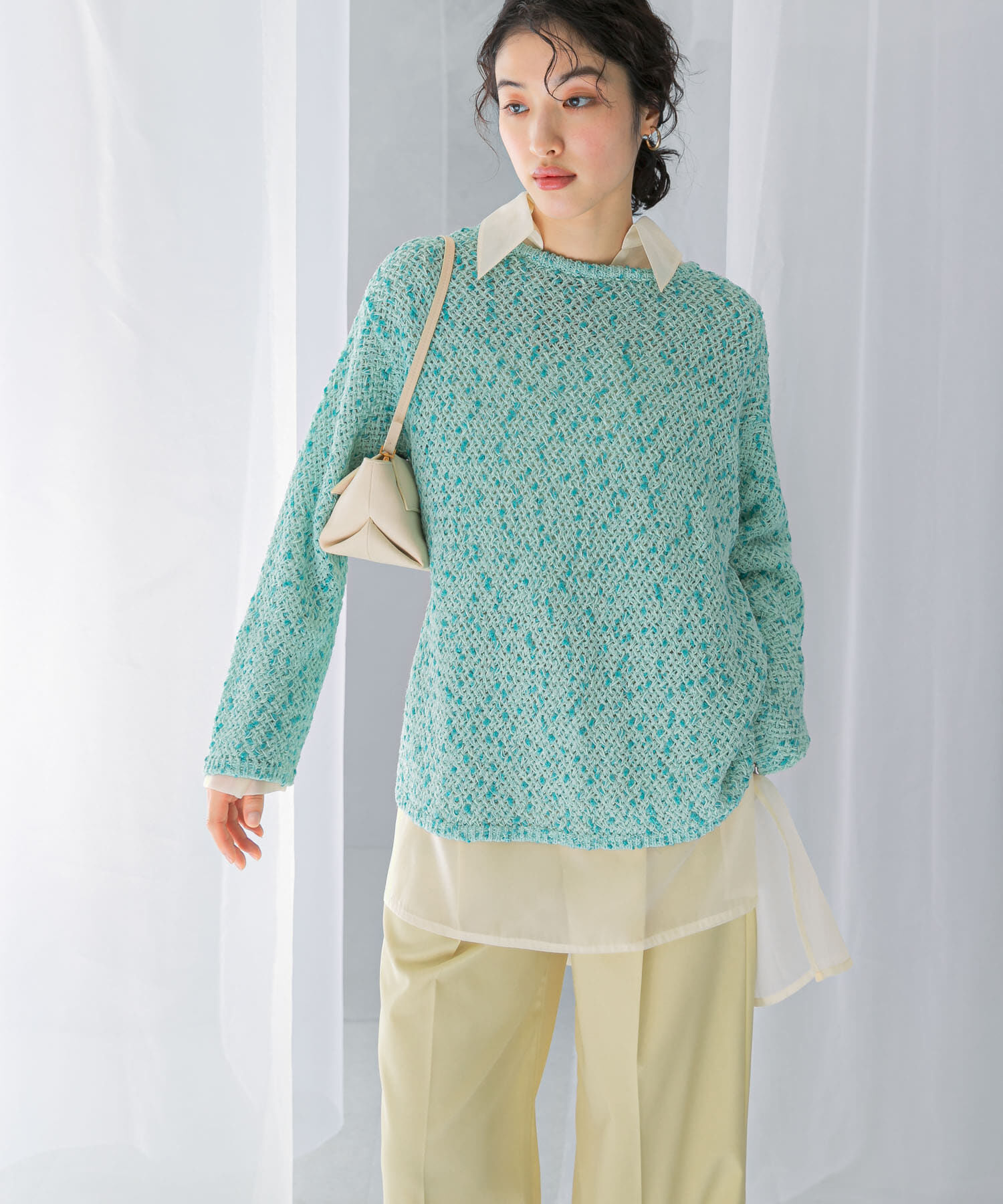 URBAN RESEARCH ROSSO「透かし編みラメニット」|ニット・セーター|