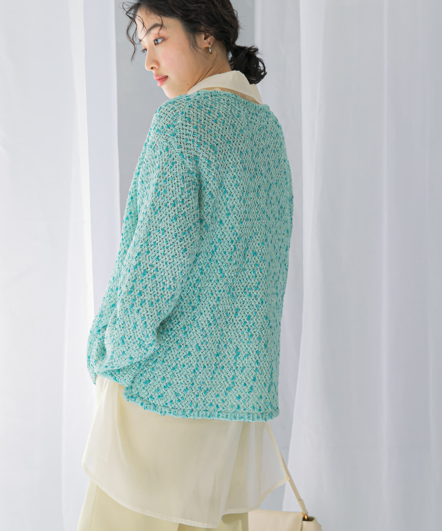 URBAN RESEARCH ROSSO「透かし編みラメニット」|ニット・セーター|