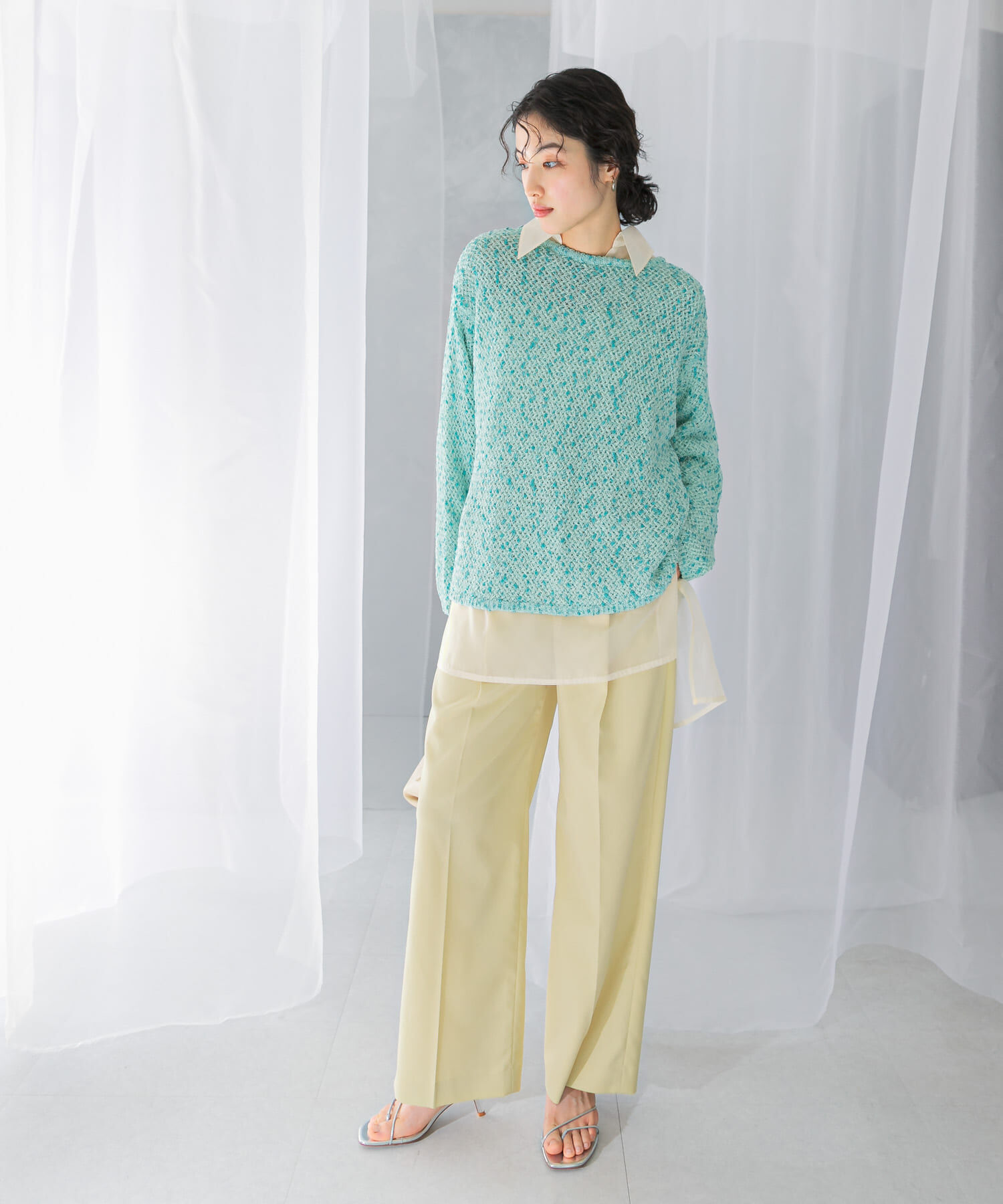 URBAN RESEARCH ROSSO「透かし編みラメニット」|ニット・セーター|