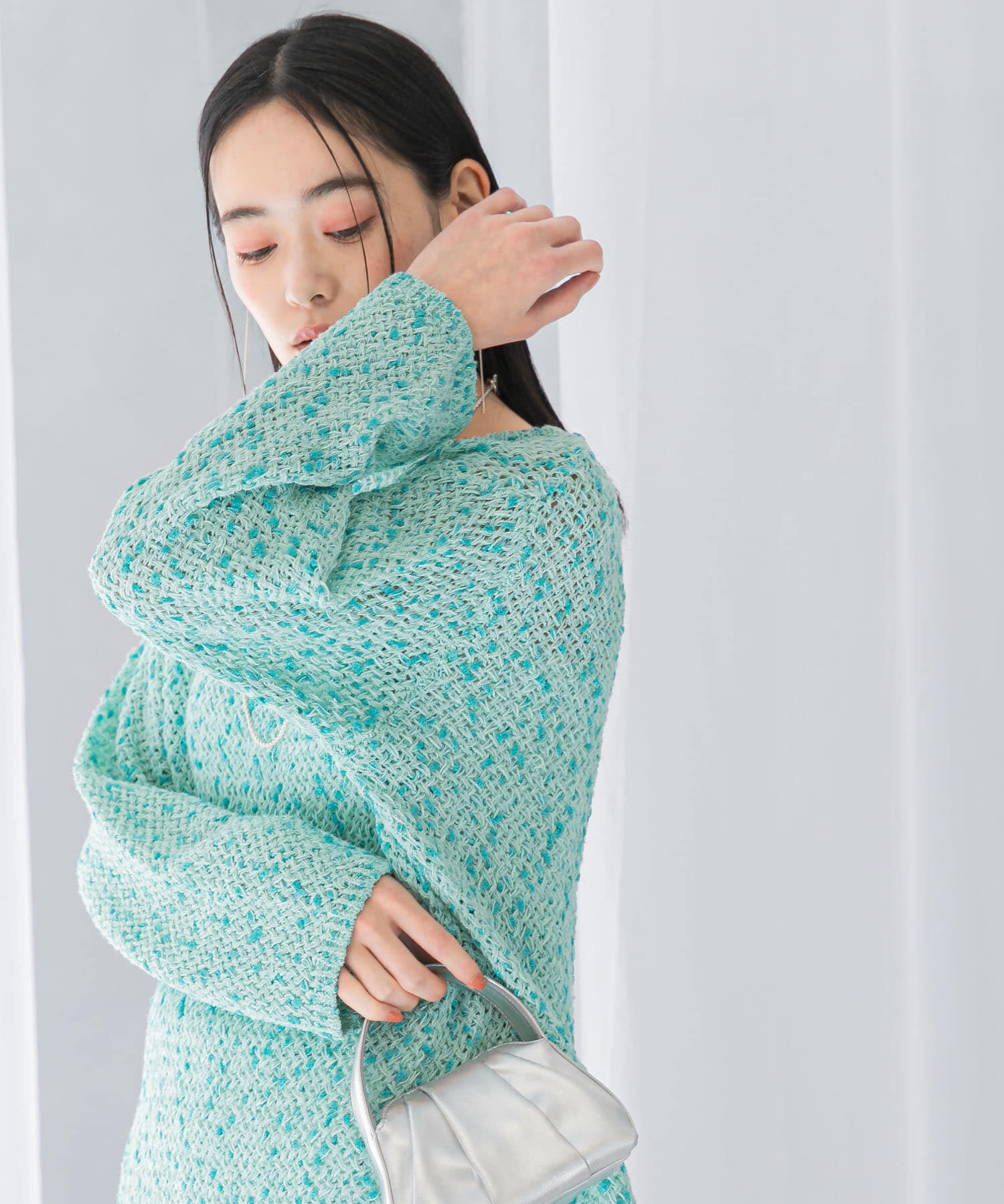 URBAN RESEARCH ROSSO「透かし編みラメニット」|ニット・セーター|