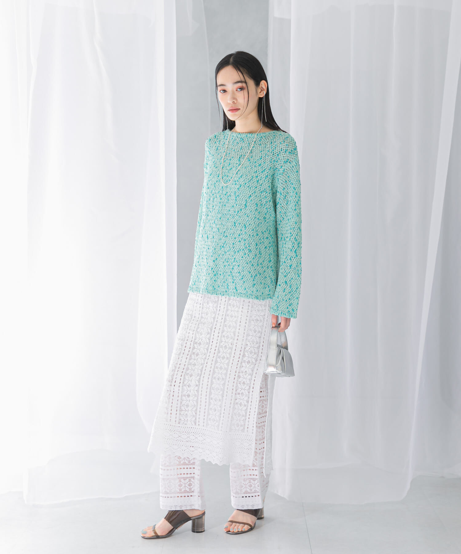 URBAN RESEARCH ROSSO「透かし編みラメニット」|ニット・セーター|