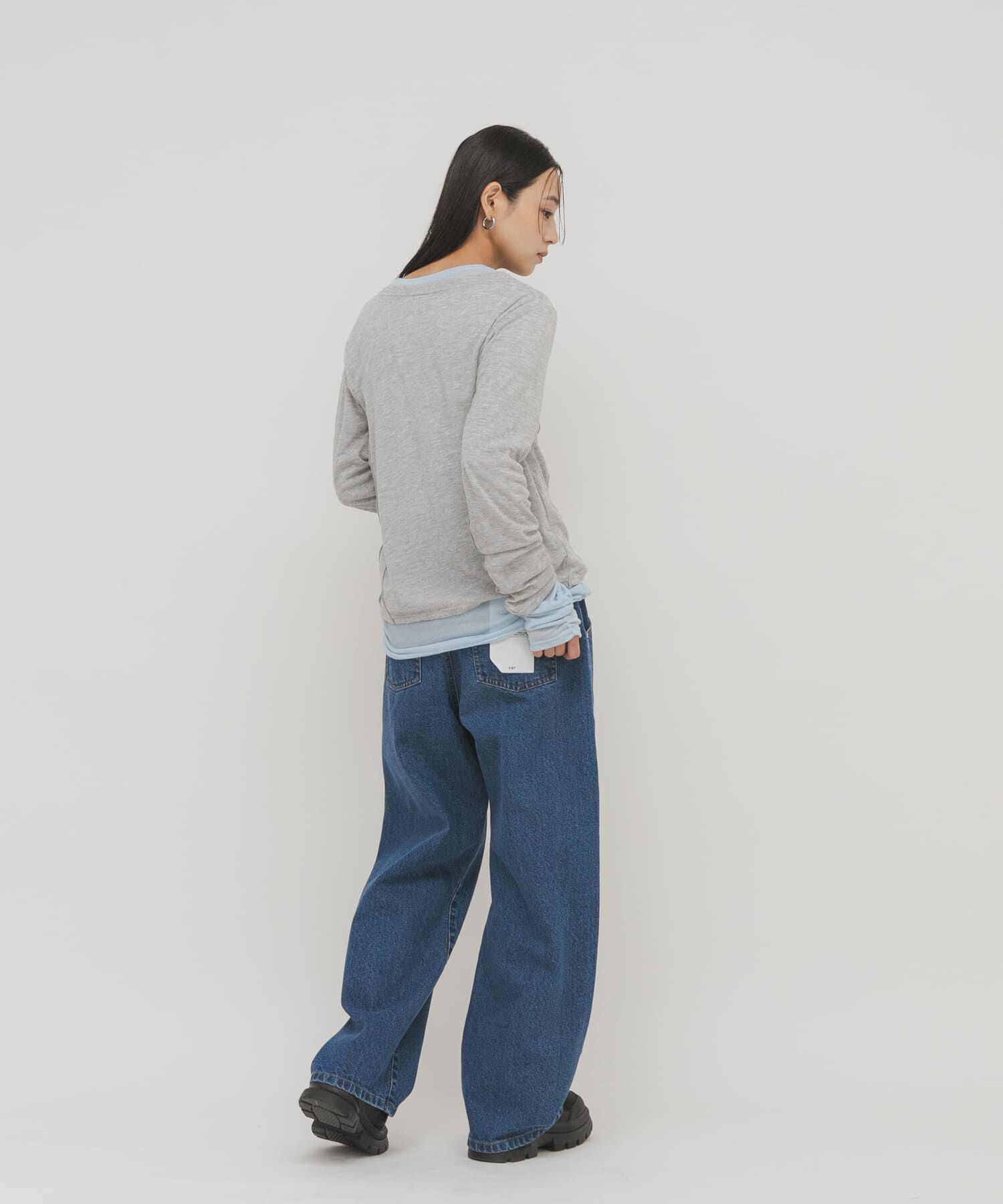  「バイカラーレイヤードカットソー」|Tシャツ・カットソー|