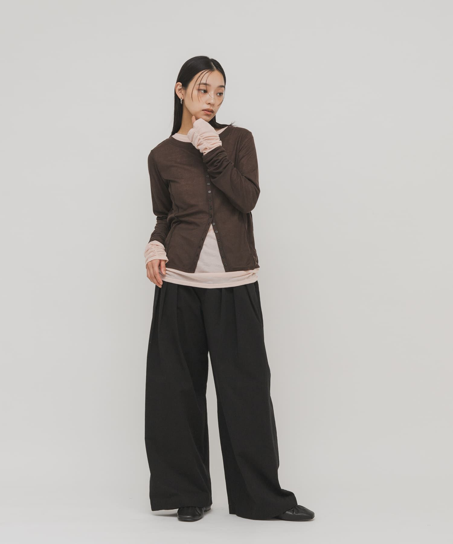  「バイカラーレイヤードカットソー」|Tシャツ・カットソー|