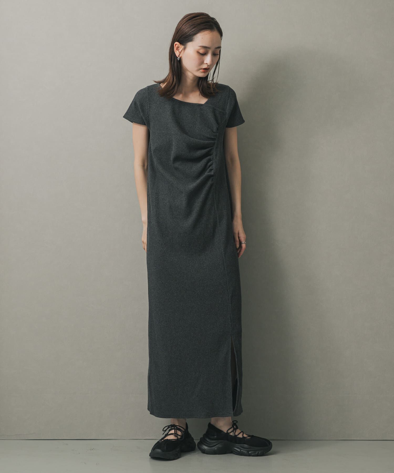 SENSE OF PLACE by URBAN RESEARCH「アシメネックリブワンピース」|ワンピース|