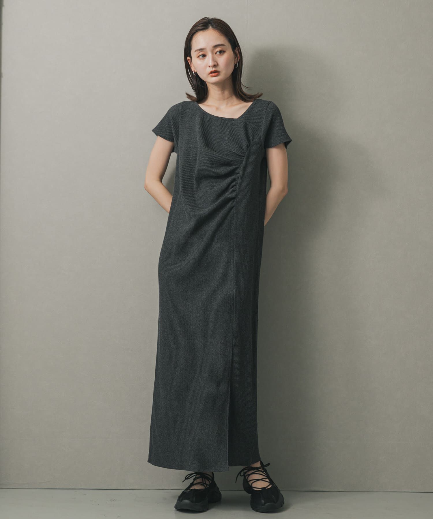 SENSE OF PLACE by URBAN RESEARCH「アシメネックリブワンピース」|ワンピース|