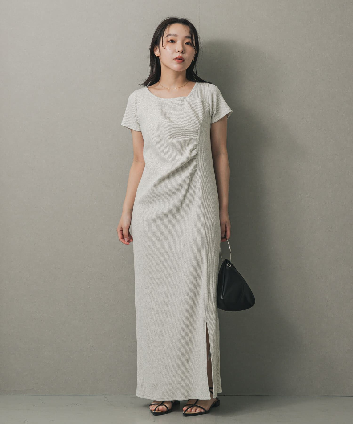 SENSE OF PLACE by URBAN RESEARCH「アシメネックリブワンピース」|ワンピース|