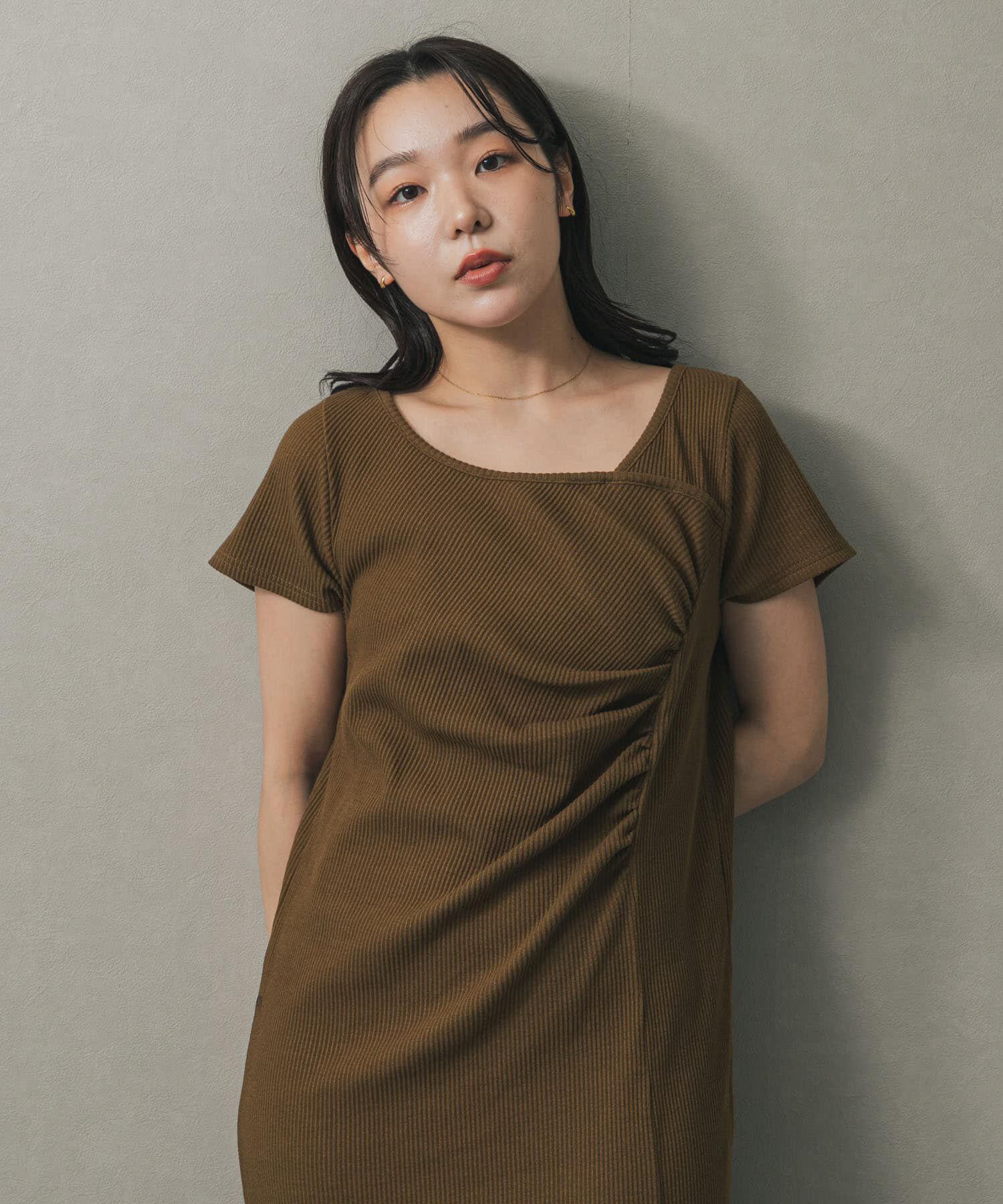 SENSE OF PLACE by URBAN RESEARCH「アシメネックリブワンピース」|ワンピース|