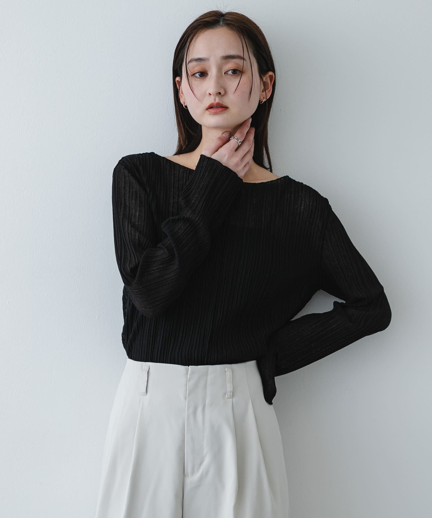 SENSE OF PLACE by URBAN RESEARCH「スラブシアープリーツトップ」|Tシャツ・カットソー|