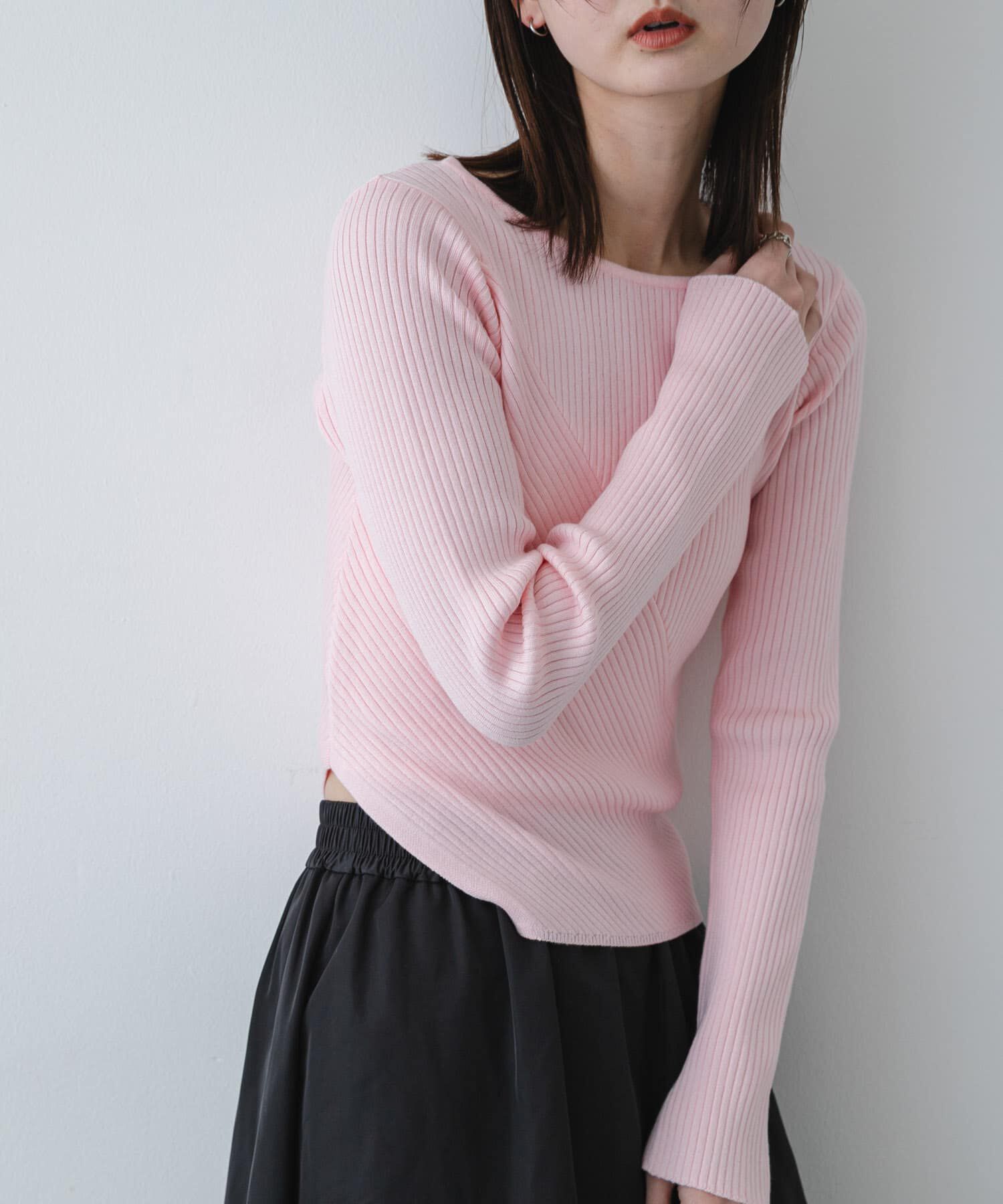 SENSE OF PLACE by URBAN RESEARCH「『洗濯可/防花粉』SKINProofアシメヘムボートネックセーター」|ニット・セーター|ピンク