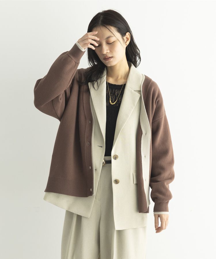 GARAGE OF GOOD CLOTHING「配色リブダブルジャガードカーディガン」|カーディガン|
