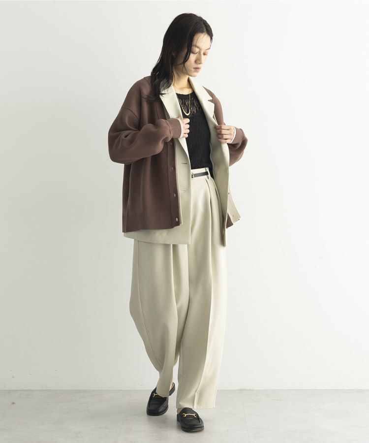 GARAGE OF GOOD CLOTHING「配色リブダブルジャガードカーディガン」|カーディガン|