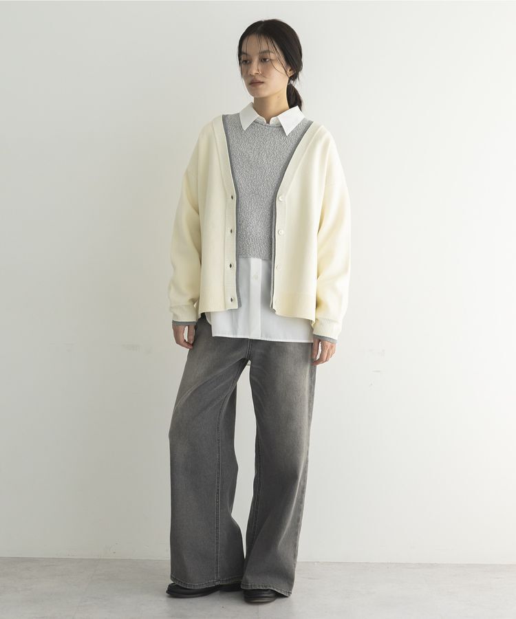 GARAGE OF GOOD CLOTHING「配色リブダブルジャガードカーディガン」|カーディガン|