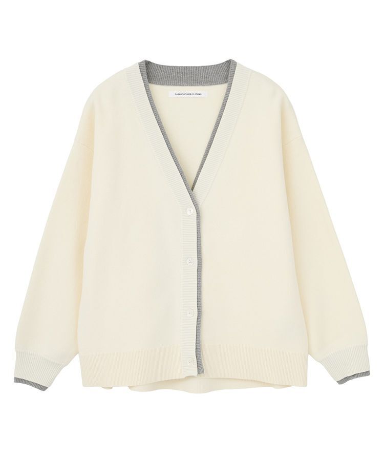 GARAGE OF GOOD CLOTHING「配色リブダブルジャガードカーディガン」|カーディガン|