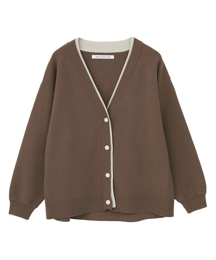 GARAGE OF GOOD CLOTHING「配色リブダブルジャガードカーディガン」|カーディガン|