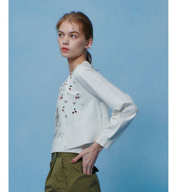 LOULOU WILLOUGHBY「【LOULOU WILLOUGHBY】CHERRYビジューカーディガン」|カーディガン|