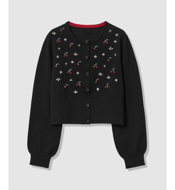 LOULOU WILLOUGHBY「【LOULOU WILLOUGHBY】CHERRYビジューカーディガン」|カーディガン|