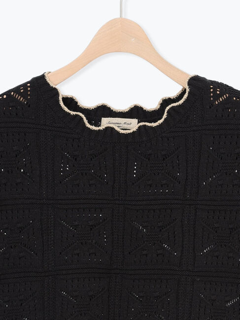 Samansa Mos2「クロシェ風配色ニットベスト」|ダウンベスト・ベスト|