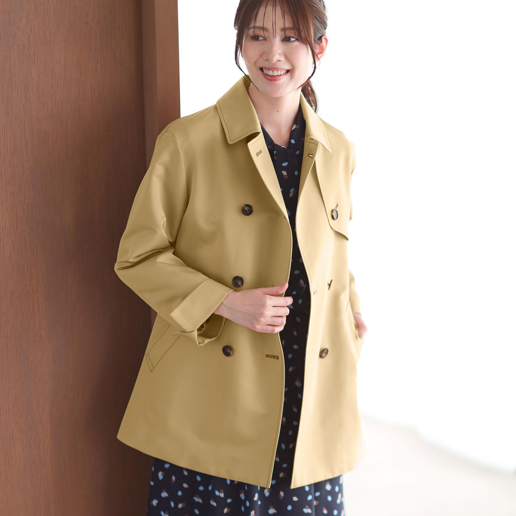 Reflect「【オン・オフ着回しやすい◎】ダブルブレストジャケット」|ステンカラーコート|