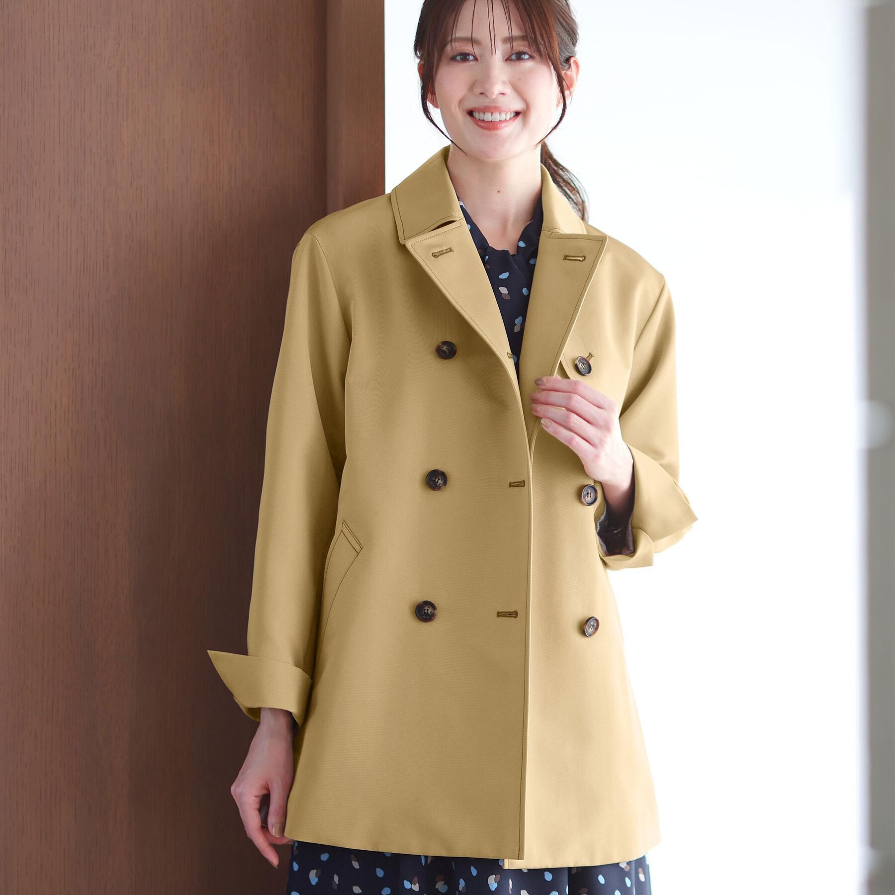 Reflect「【オン・オフ着回しやすい◎】ダブルブレストジャケット」|ステンカラーコート|