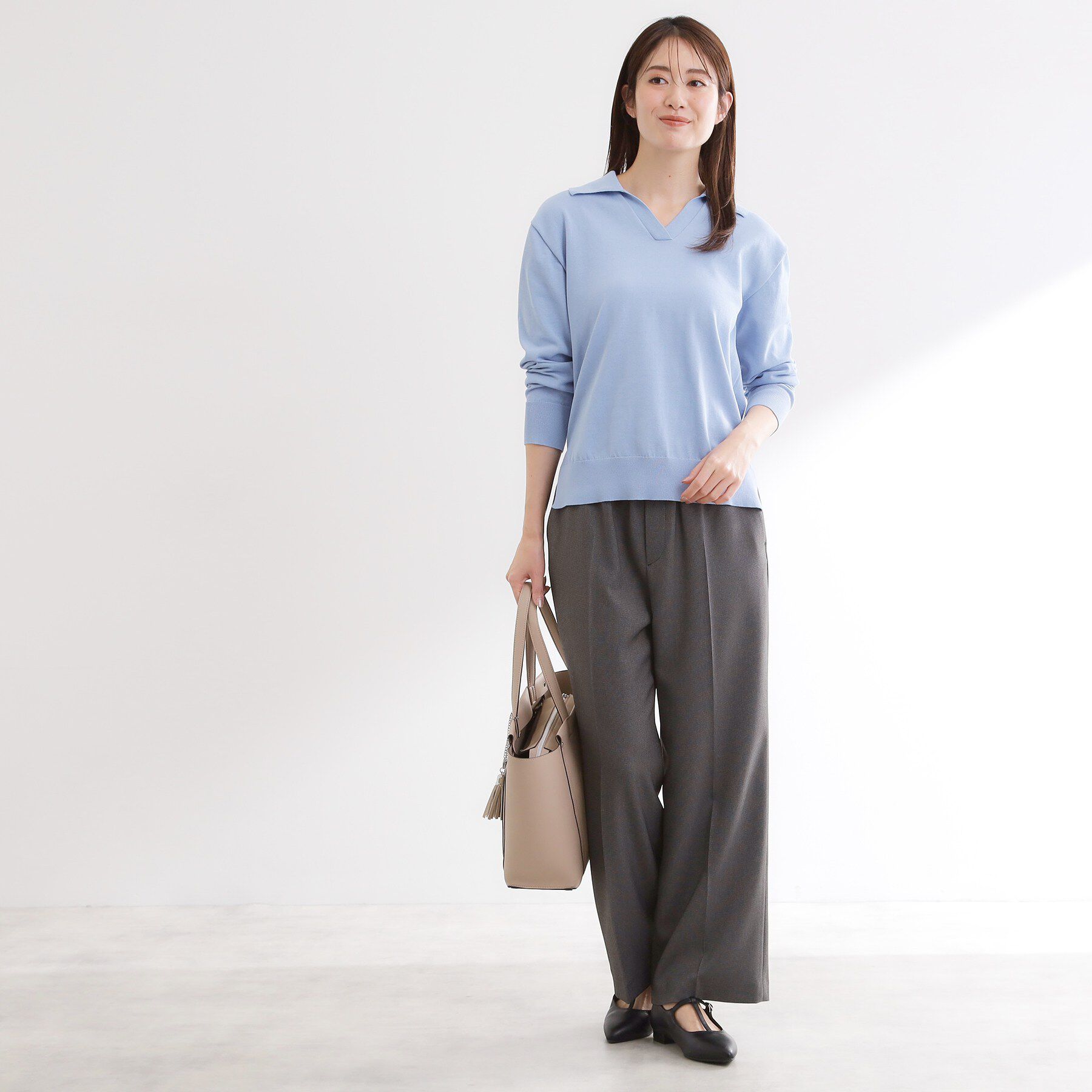 Reflect「スキッパーネックニットプルオーバー」|ニット・セーター|