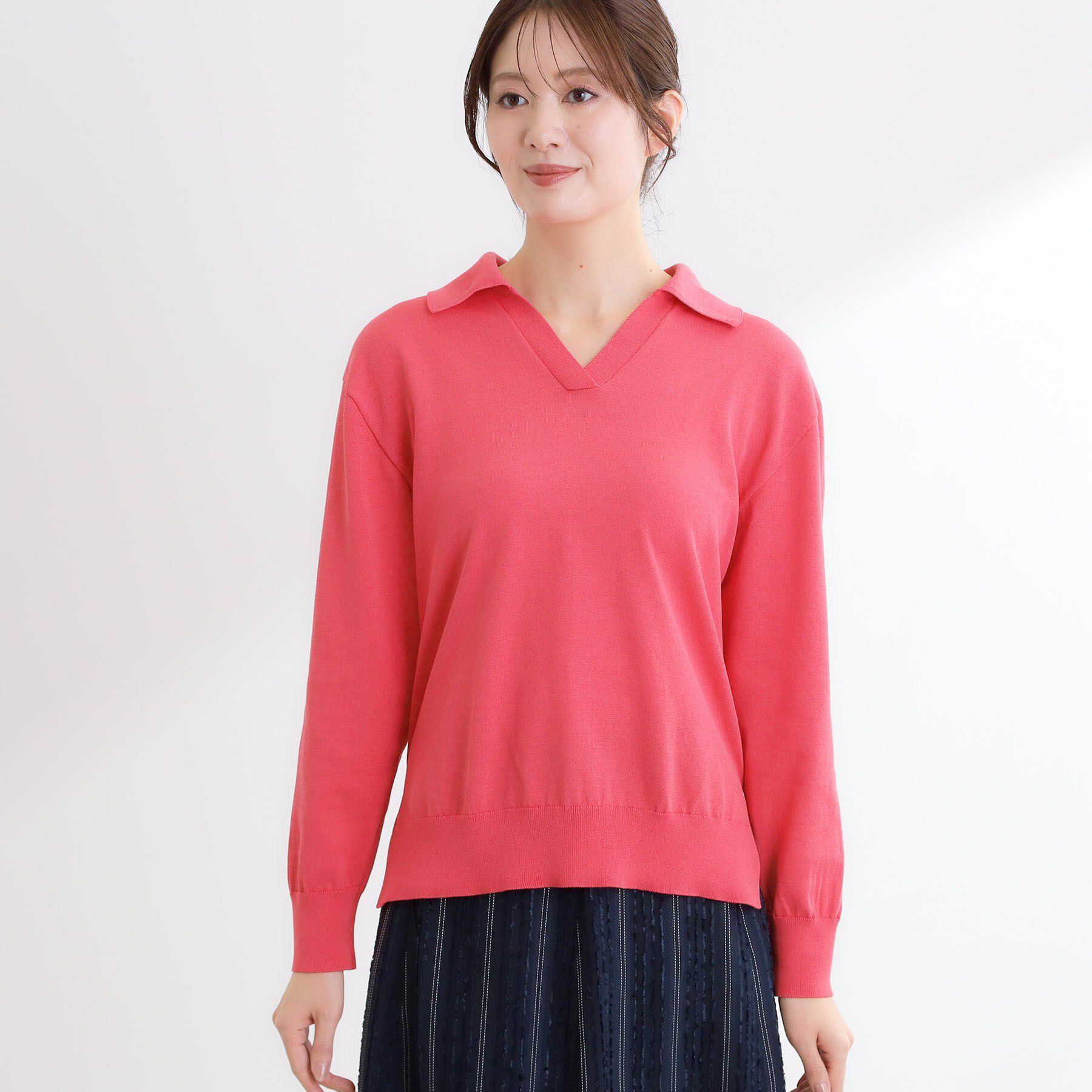 Reflect「スキッパーネックニットプルオーバー」|ニット・セーター|