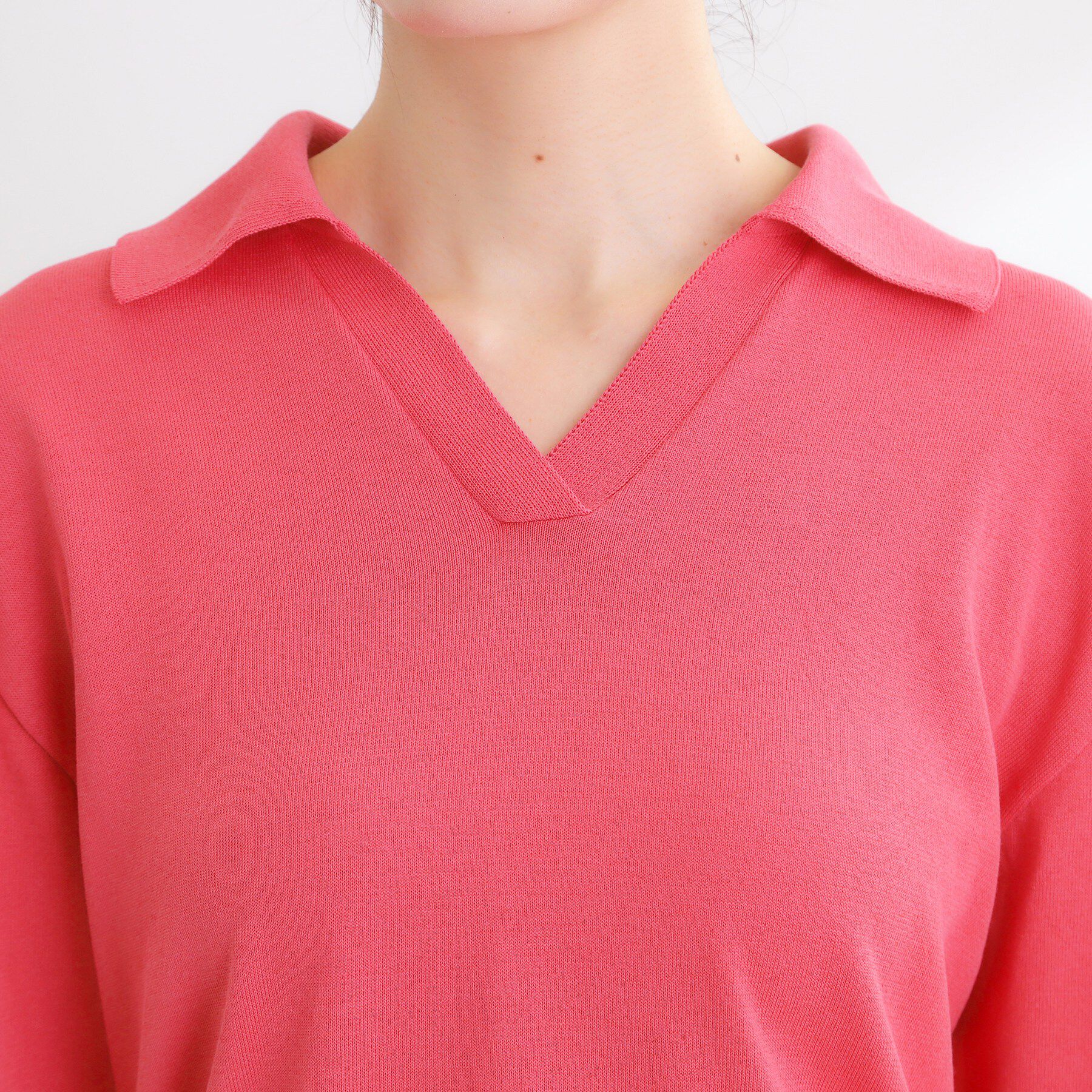 Reflect「スキッパーネックニットプルオーバー」|ニット・セーター|