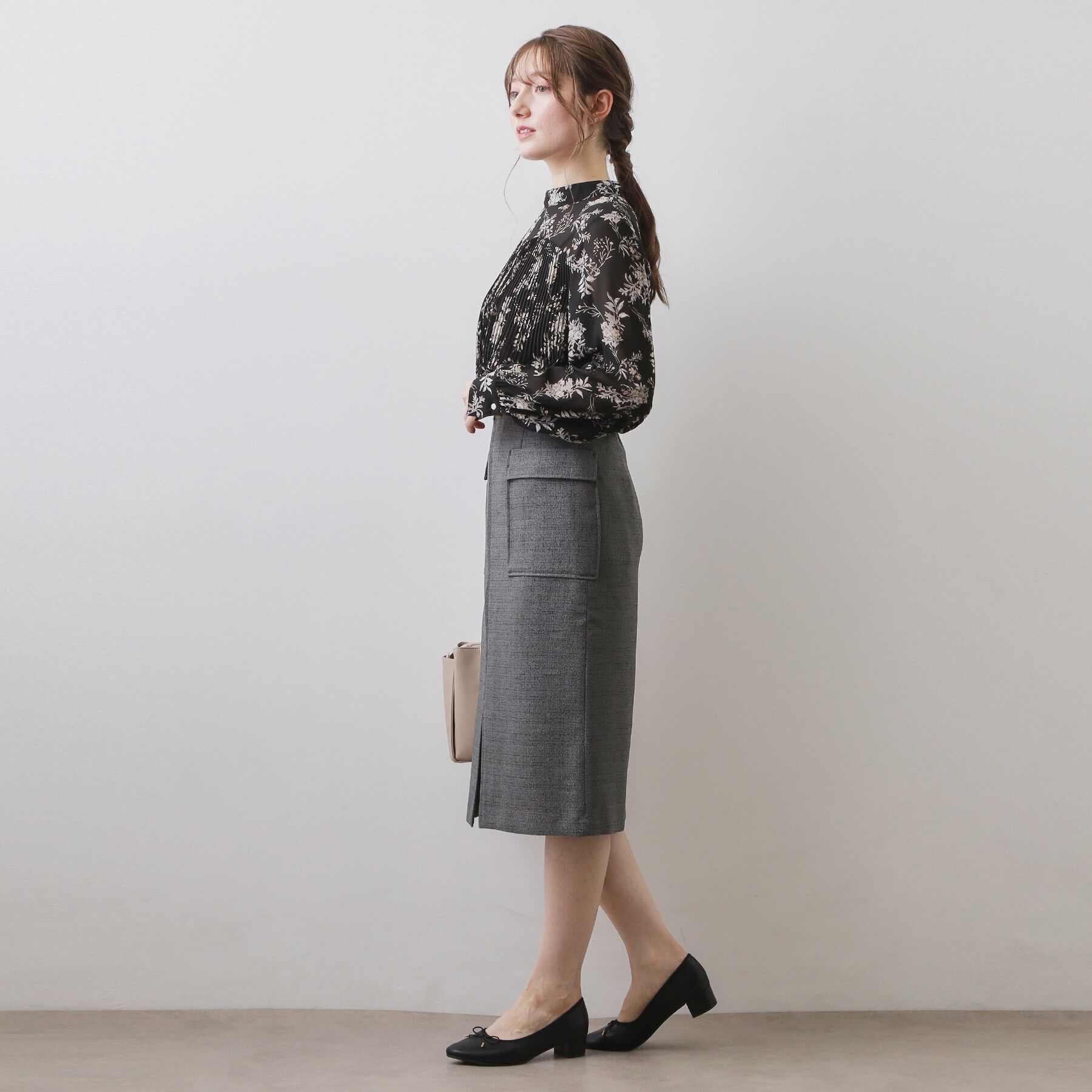 index「エアリープリーツスタンドカラーブラウス【洗濯機OK/イージーアイロン/防シワ】《5col》」|シャツ・ブラウス|