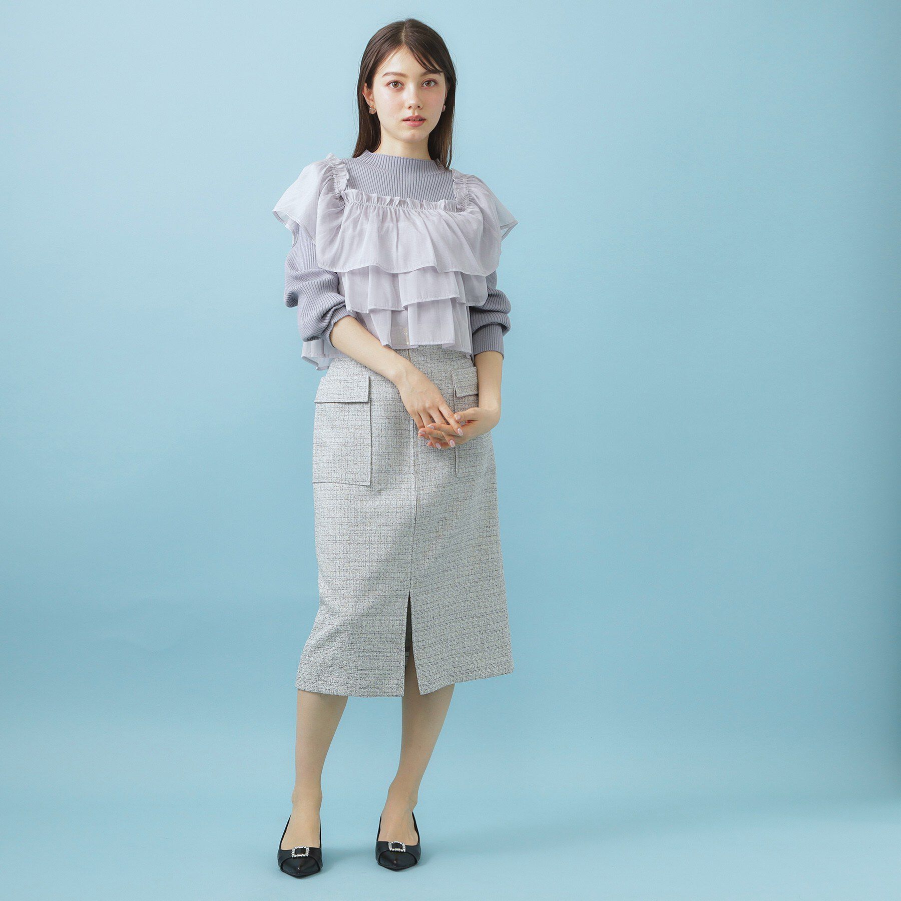 index「3wayフリルドッキングニット【洗濯機OK/坑ピル】」|ニット・セーター|