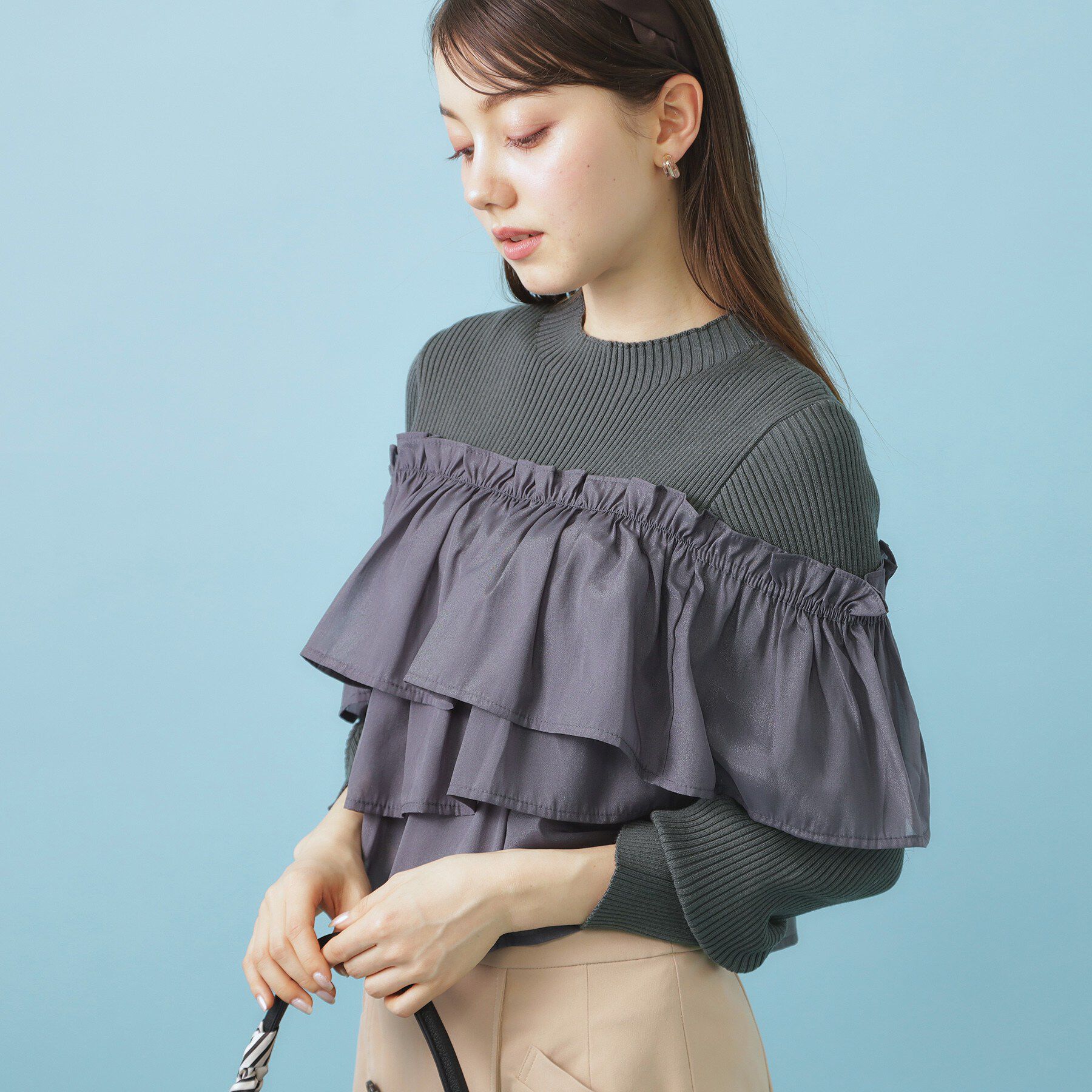 index「3wayフリルドッキングニット【洗濯機OK/坑ピル】」|ニット・セーター|