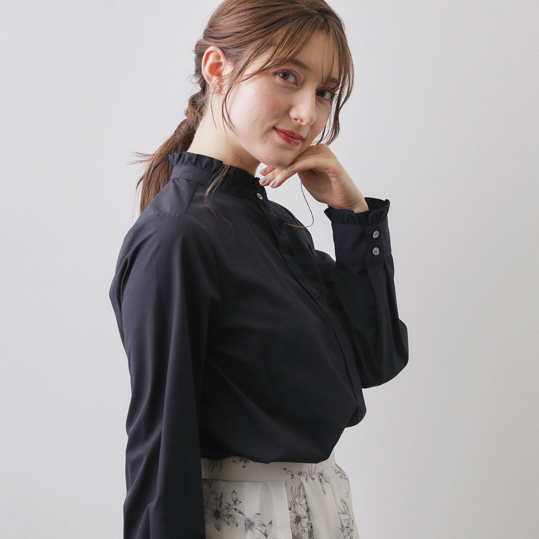 index「ブロードフロントフリルブラウス【洗濯機OK】《5col》」|シャツ・ブラウス|